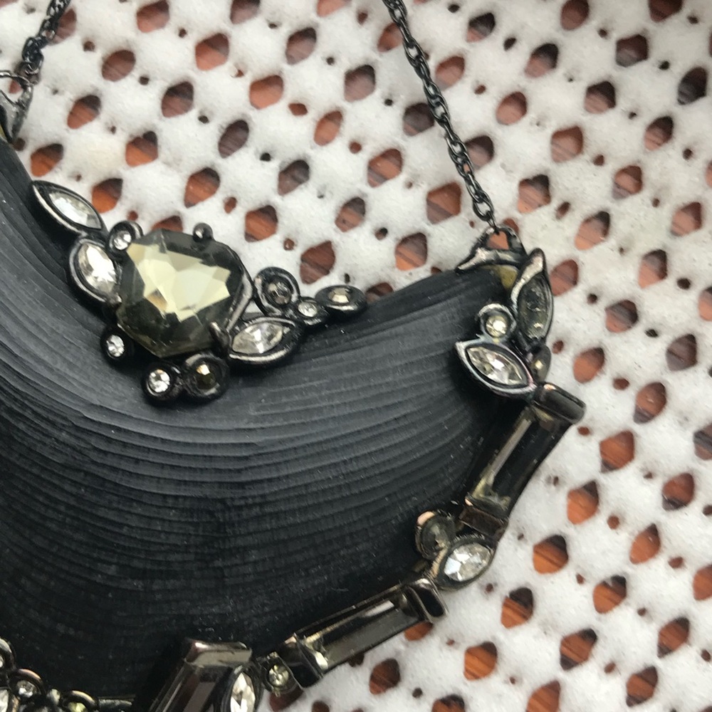Alexis Bittar Black Lucite Chandelier Clip on Earrings w/crystals in Charcoal - Picture 3 of 7